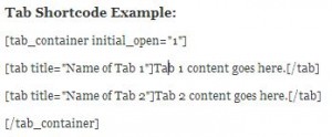Shortcode Example-Tab